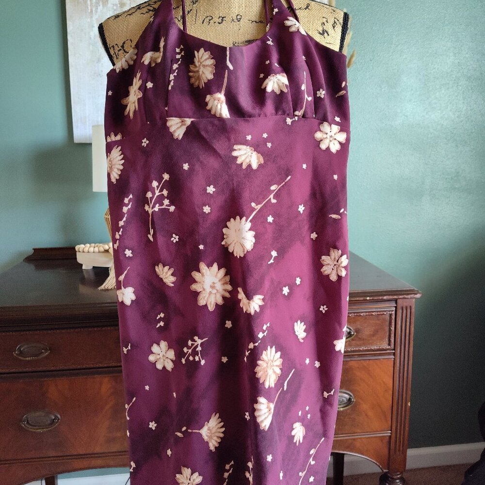 Burgundy Floral Dress